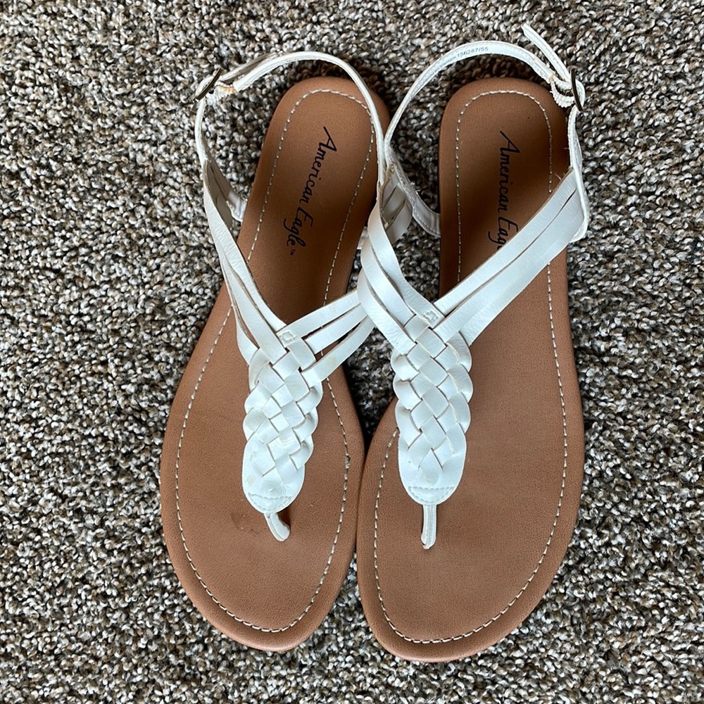 American Eagle White Sandals